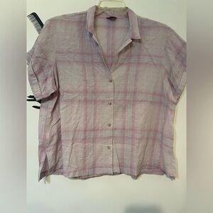 Women’s button down plaid top